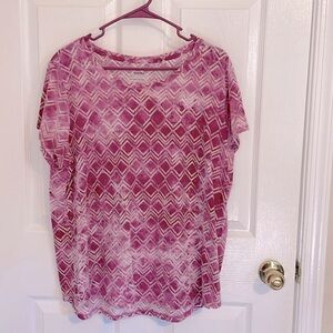 SONOMA short sleeve Pink Zig Zag Design Top Size XXL
